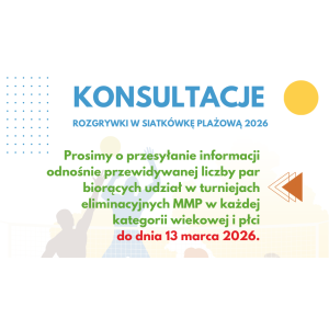 System rozgrywek eliminacji MMP w siatkówce plażowej - konsultacje